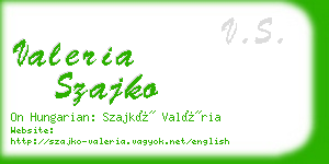 valeria szajko business card